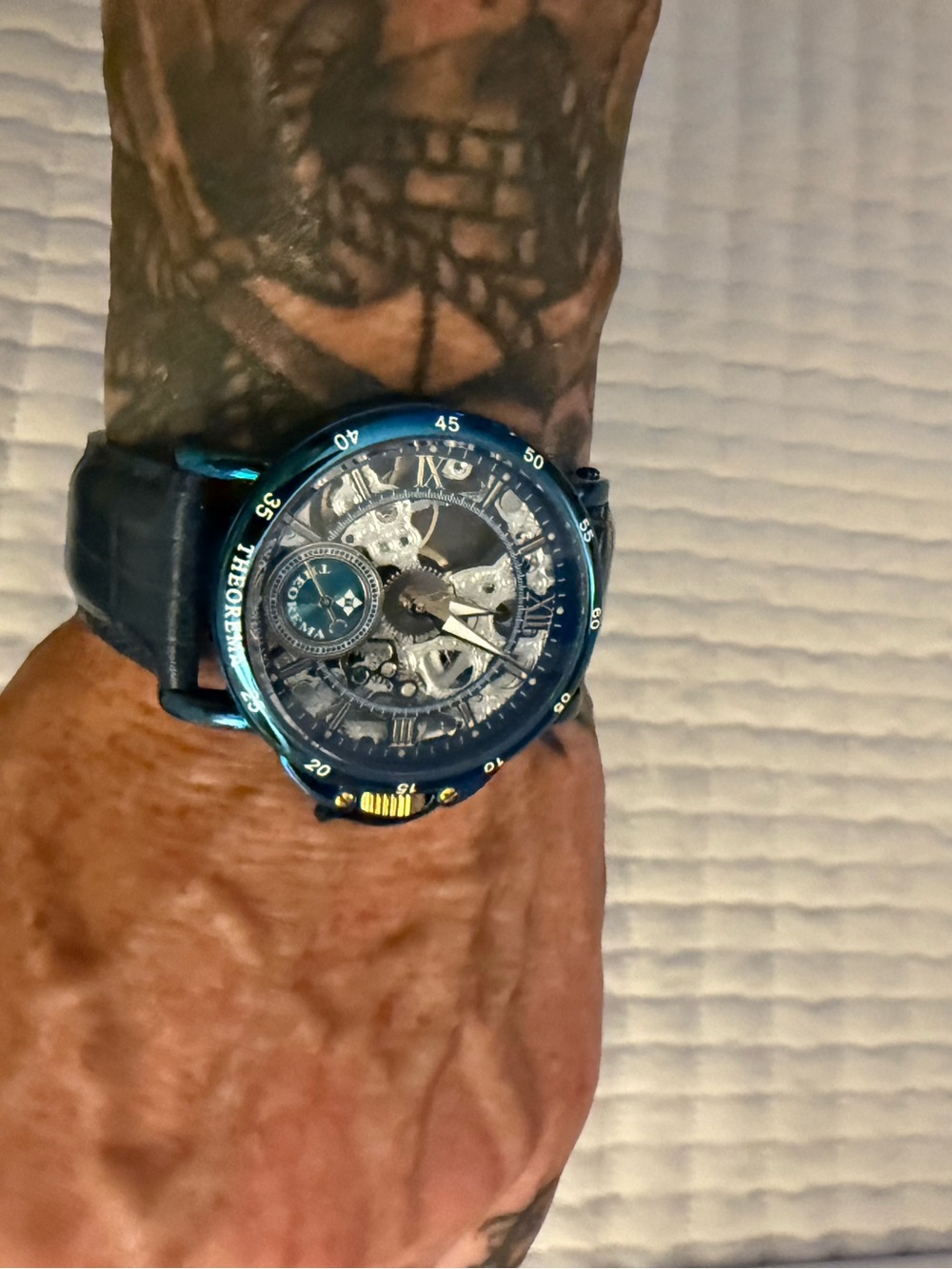 Theorema Newton Blue Skeleton Men's Automatic Watch
